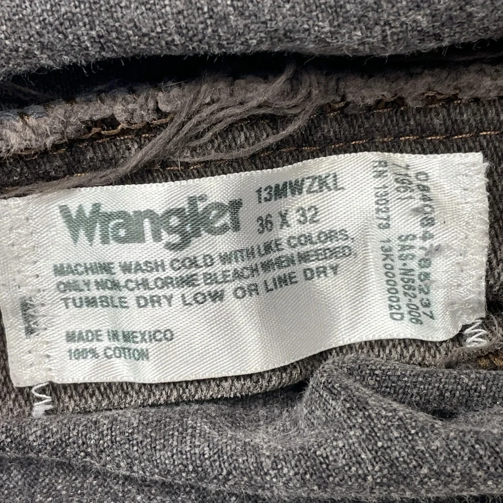 Wrangler Jeans Mens 36x32 Black 13MWZKL Cowboy Cut Straight Leg Western Cotton